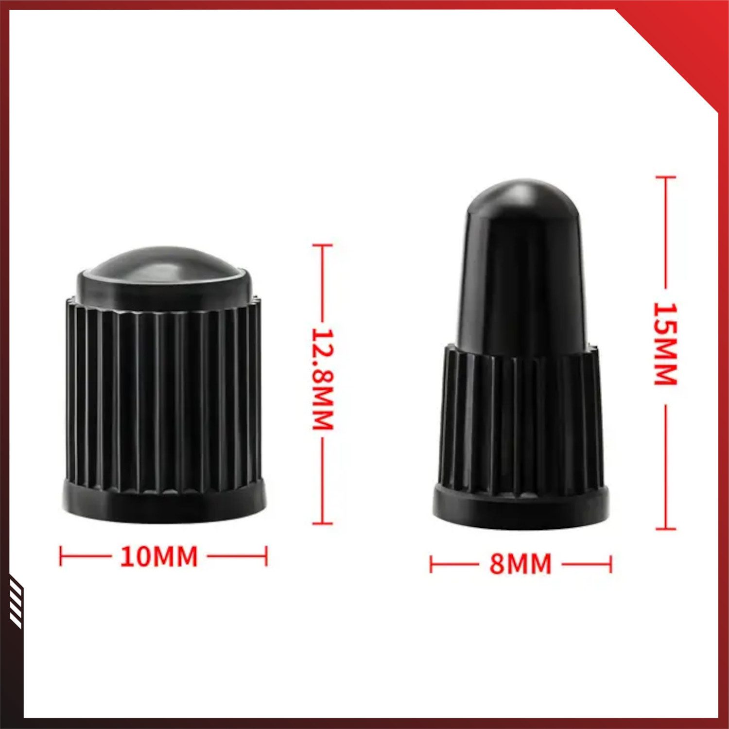 Pitlane Performance Ventilkappe Fahrrad Ventilkappen 10er-Set Robuste Ventil Kappen, (10-St., für Rennrad, E-Bike, City- & Trekkingrad), Dunlop- & Presta-Ventil – Bild 4 von 5