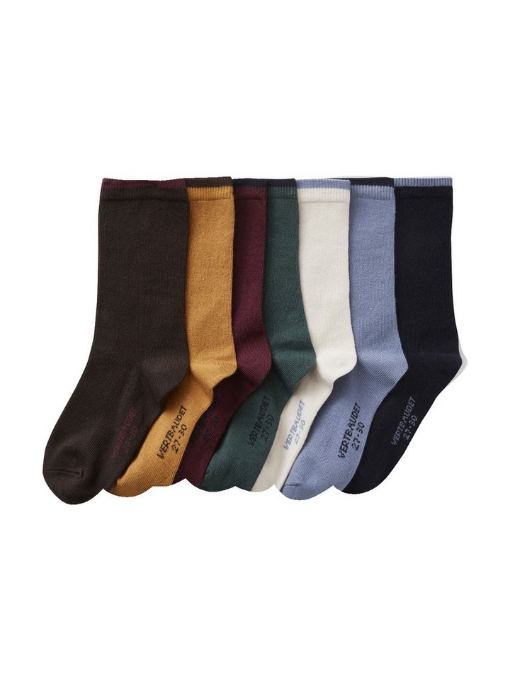 vertbaudet Socken Jungen Socken, zweifarbig BASIC 7er-Pack