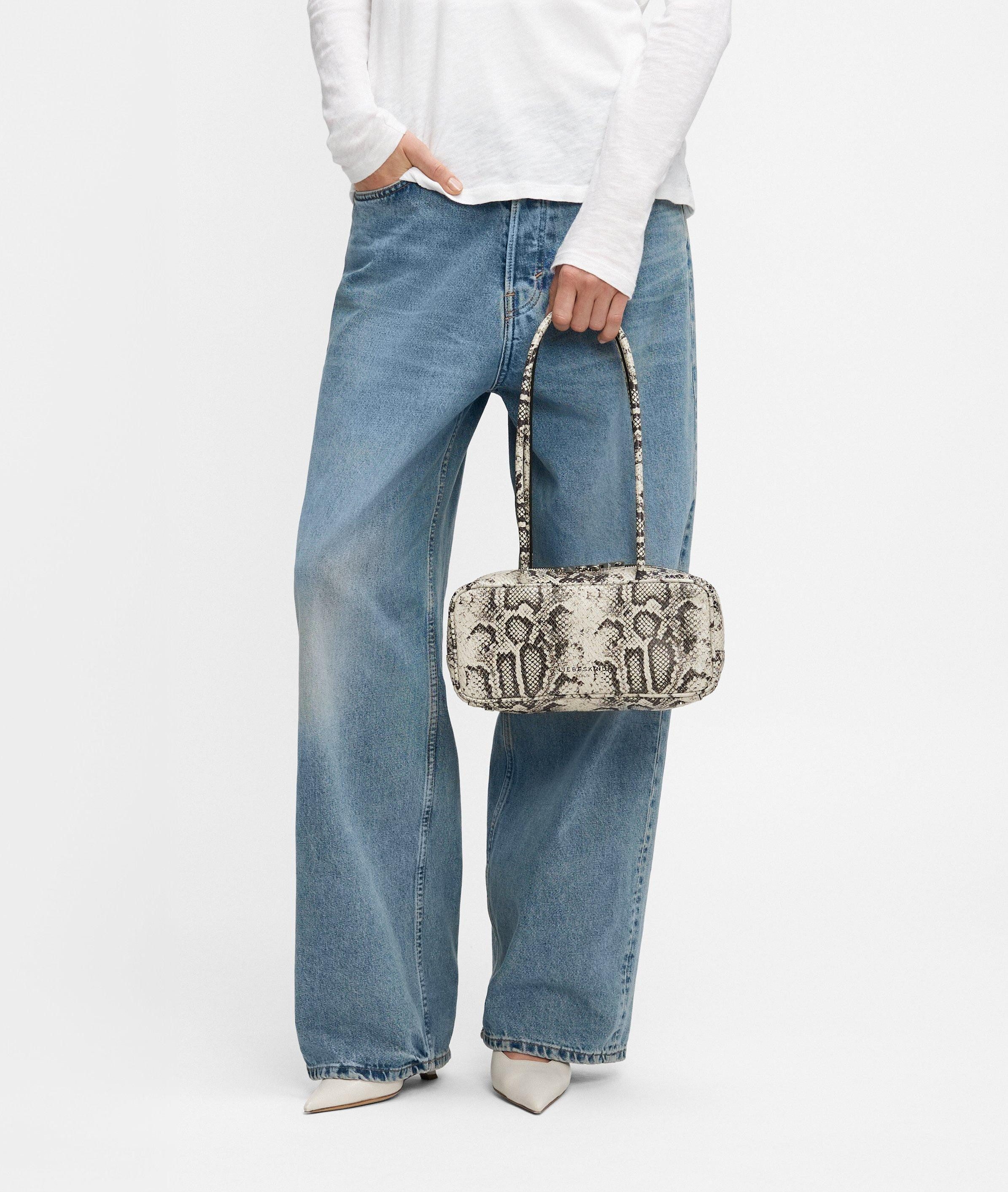 Liebeskind Berlin Schultertasche Snake Jil Satchel S, Handliche Tasche in Snake-Optik