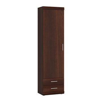 Lomadox Mehrzweckschrank IMPERIA-129 Wohnzimmer schmal 50 cm Nussbaum Schrank Stauraumschrank Esszimmer