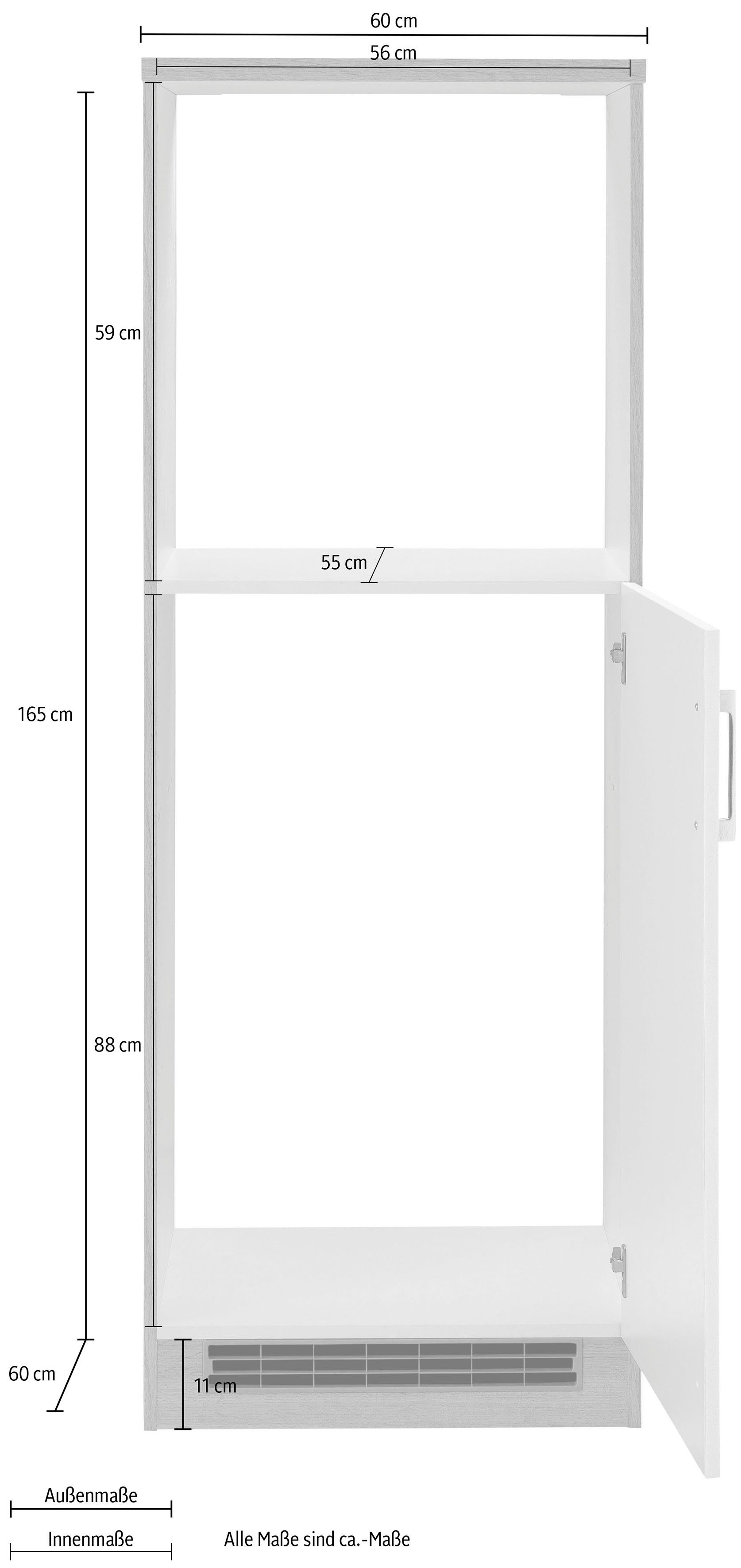 Backofen/Kühlumbauschrank für Einbaukühlschrank 60 cm MÖBEL wotaneiche und hoch, breit, 165 Einbaubackofen | wotaneiche Colmar cm HELD