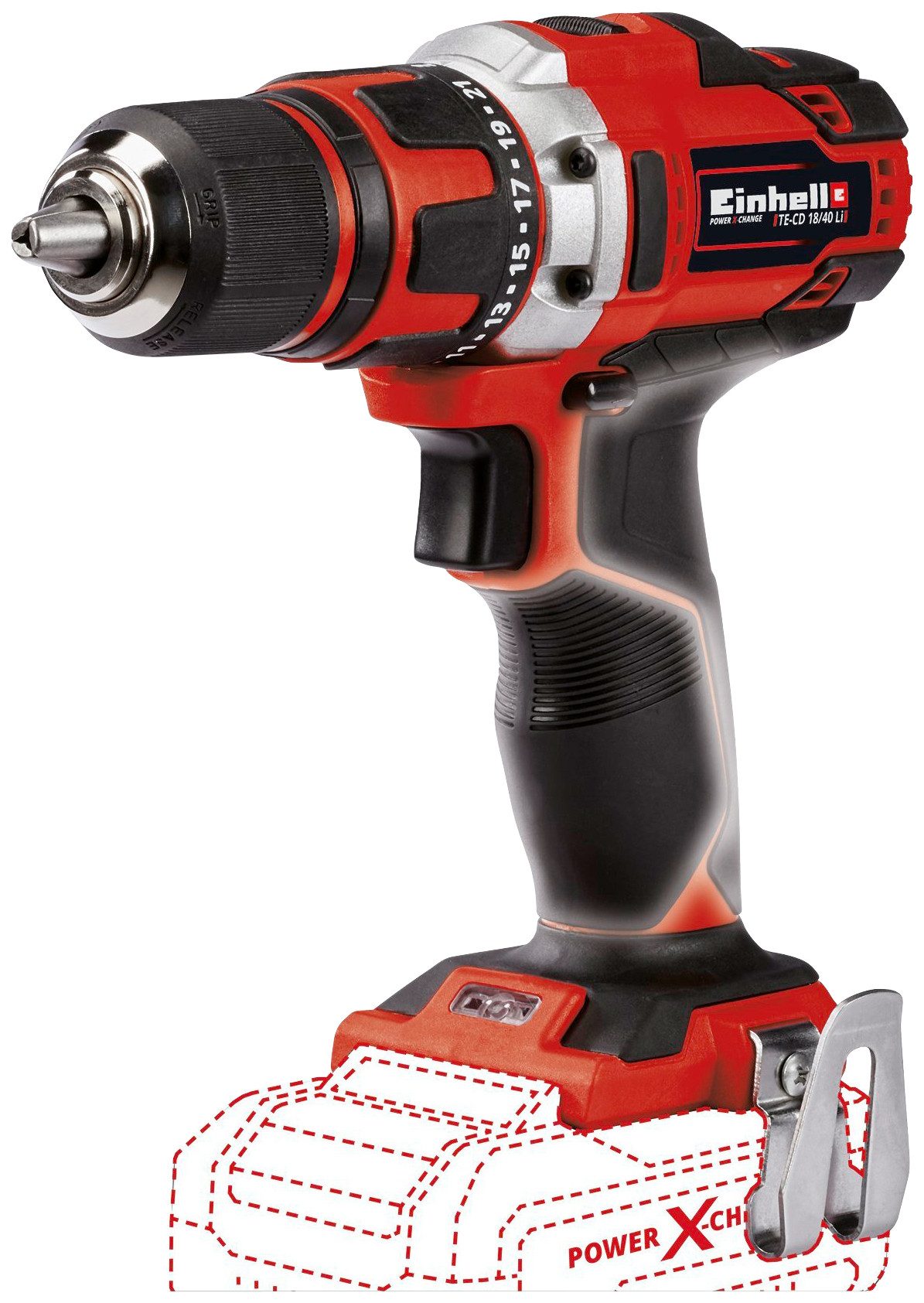 Einhell Akku-Bohrschrauber TE-CD 18/40 Li-Solo, max. 1500 U/min, Power X-Change, ohne Akku und Ladegerät