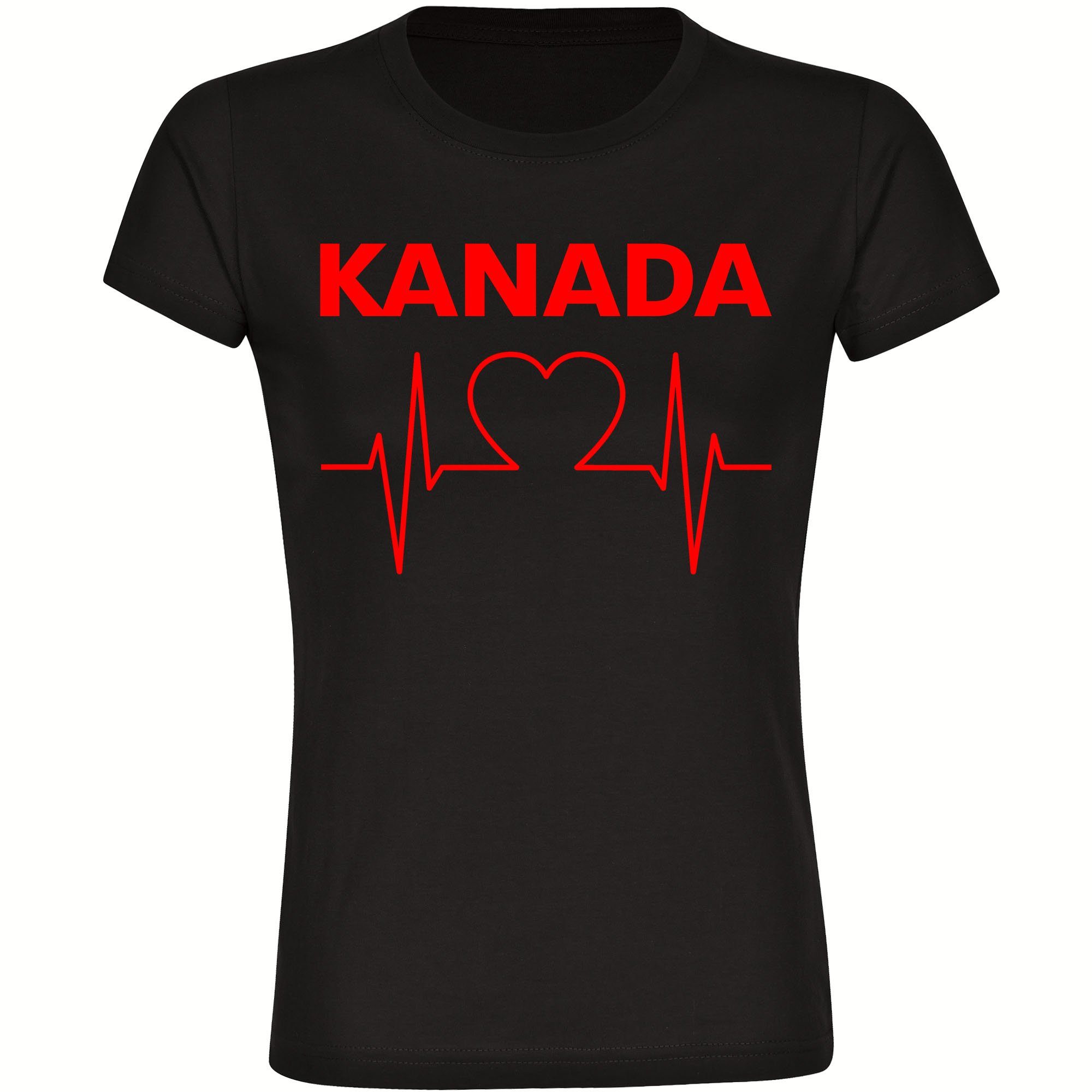 multifanshop T-Shirt Damen Kanada - Herzschlag - Frauen