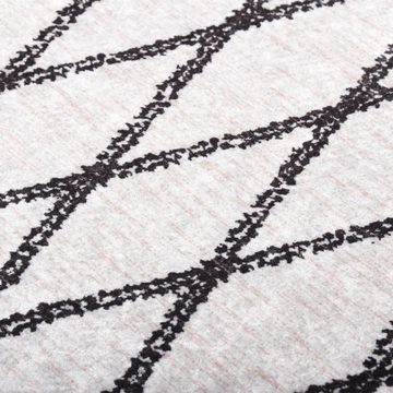 Teppich Teppich Waschbar 80x150 cm Schwarz und Weiß Rutschfest, vidaXL, Rechteckig
