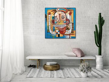 KUNSTLOFT Gemälde Exzentrischer Freund 80x80 cm, Leinwandbild 100% HANDGEMALT Wandbild Wohnzimmer