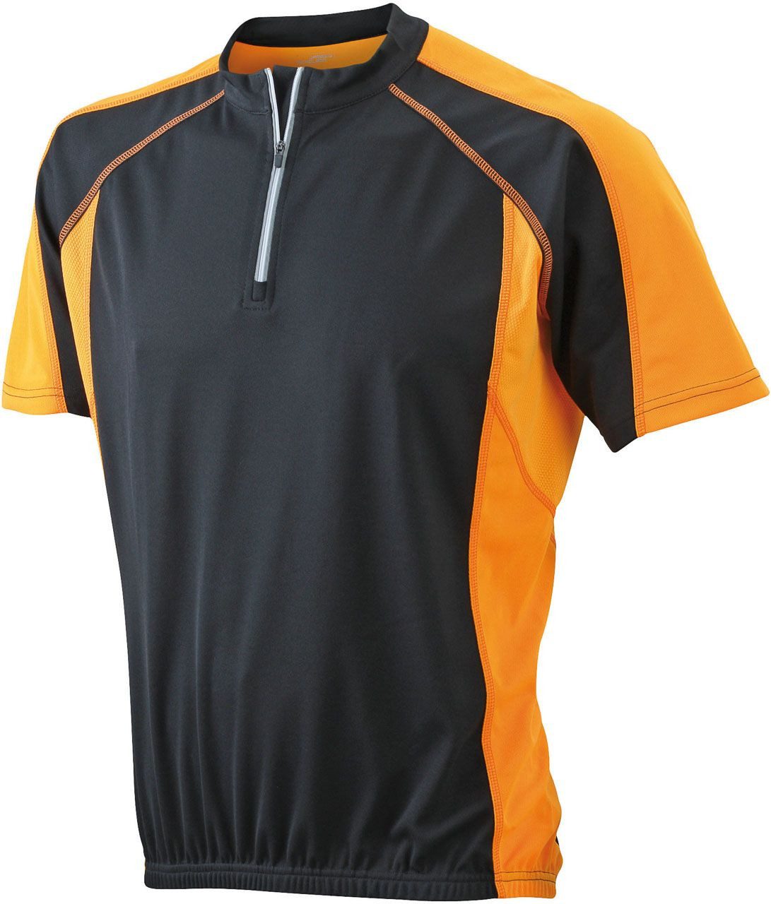 James & Nicholson Radtrikot Atmungsaktives Herren Zippshirt Men's Bike-T JN420 (Doppelpack, 2 Stück) Feuchtigkeitsregulierend, schnell trocknend, leicht und komfortabel
