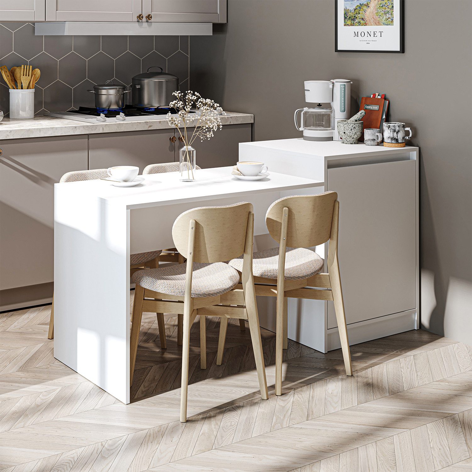 Roomart Küchentisch MILANO (Kücheninsel mit Esstisch, günstig online kaufen