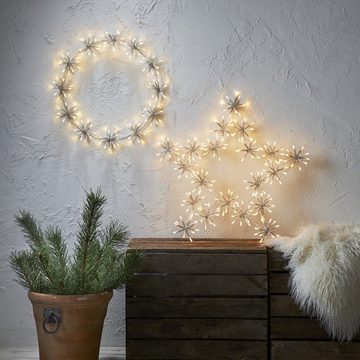 MARELIDA Dekokranz LED Kranz Ring Kreis Wanddeko Weihnachtsdeko 120LED D: 50cm für Außen