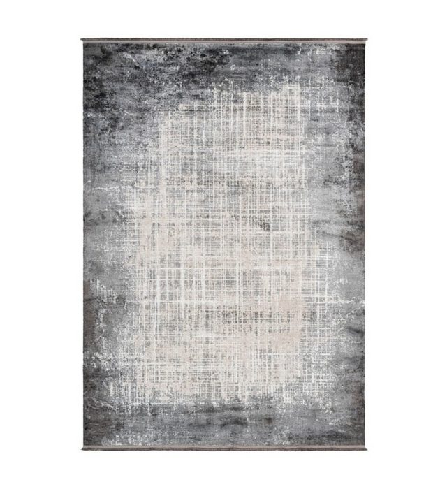 Teppich Teppich modern Design grau silberfarben Pierre Cardin rechteckig Höhe: 9 mm 3D Effekt mit Fransen Vintagedesign für Wohnzimmer Esszimmer Schlafzimmer Garderobe & Flur. Gästezimmer Arbeitszimmer
