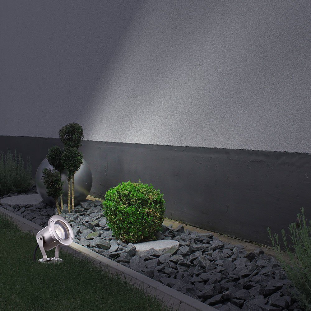Globo Gartenstrahler, mit 2er Außenstrahler Leuchtmittel GU10 Gartenleuchte Boden inklusive, nicht Erdspieß Set