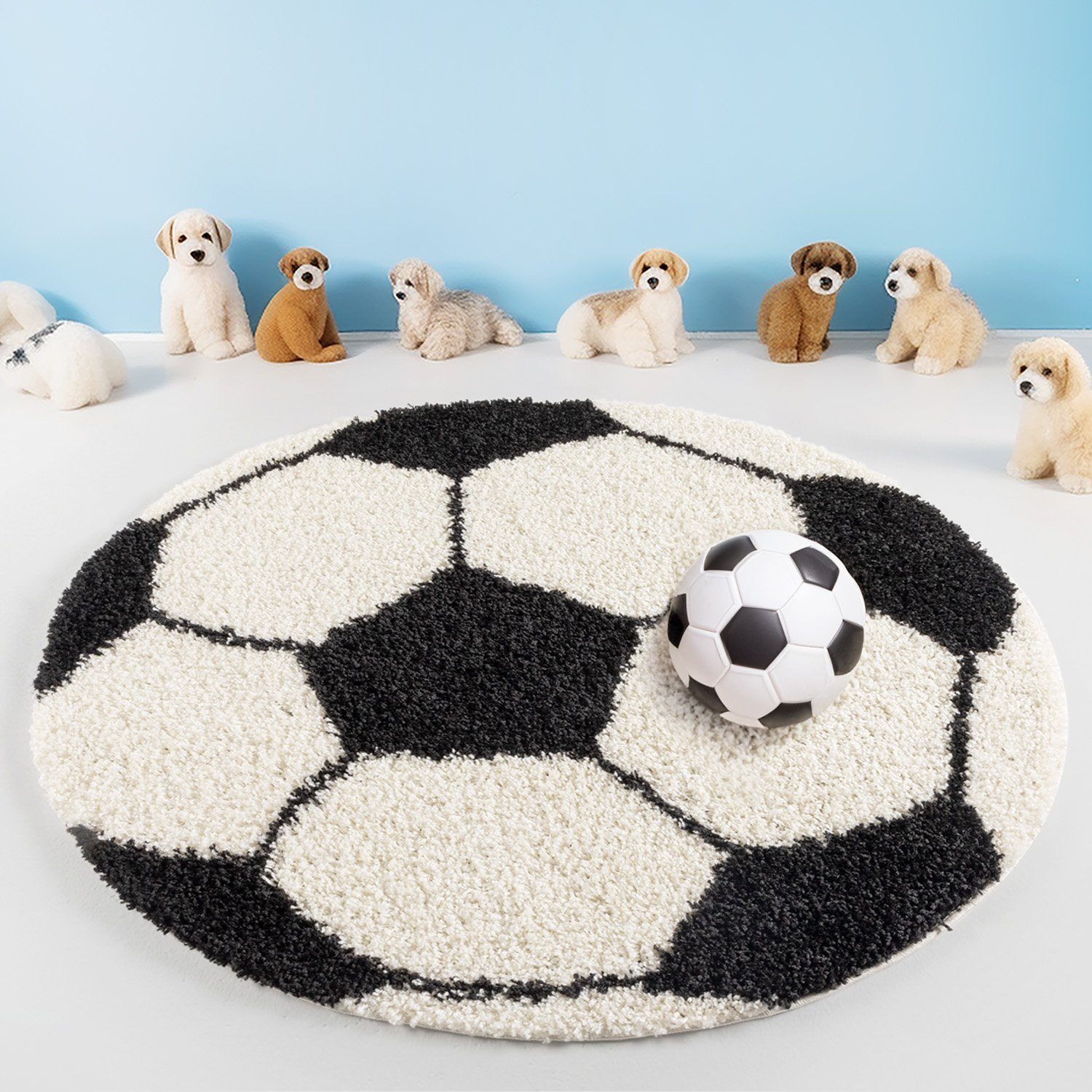 Teppium Teppich Fußball-Design, Rund, Höhe: 30 günstig online kaufen