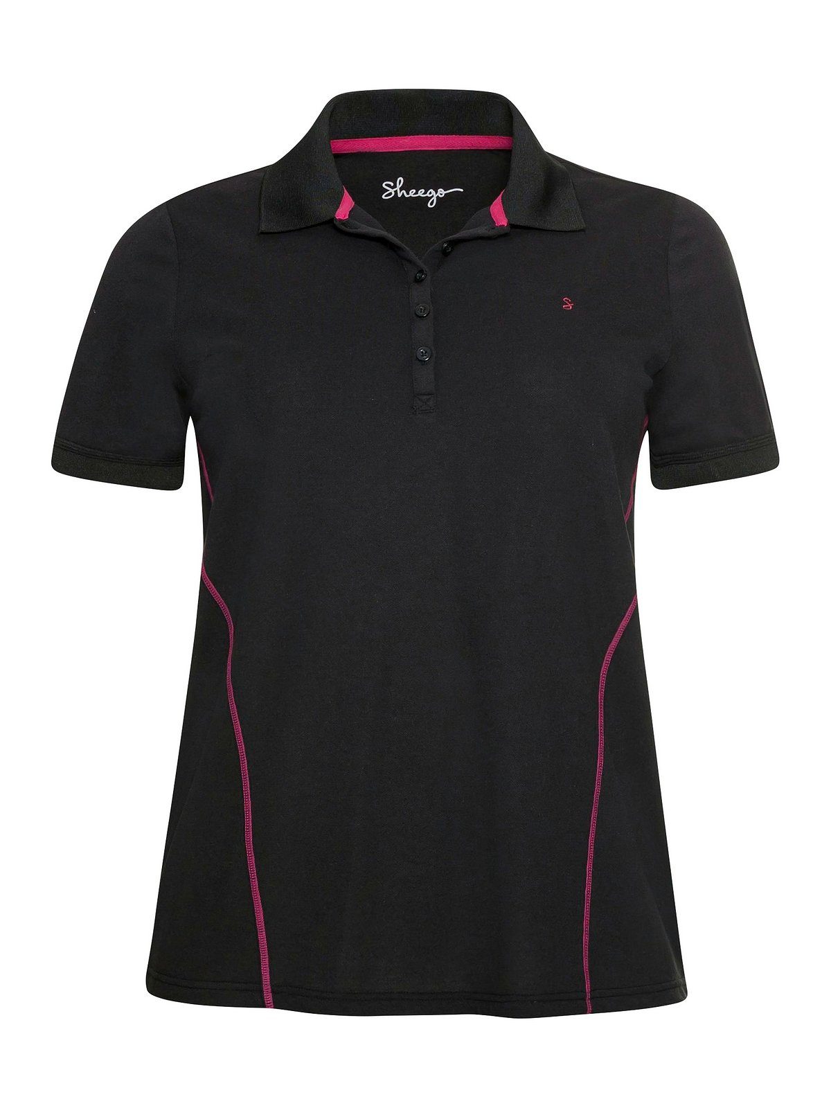 Sport Sportshirts Sheego Funktionsshirt Poloshirt in Piqué-Qualität, mit Teilungsnähten