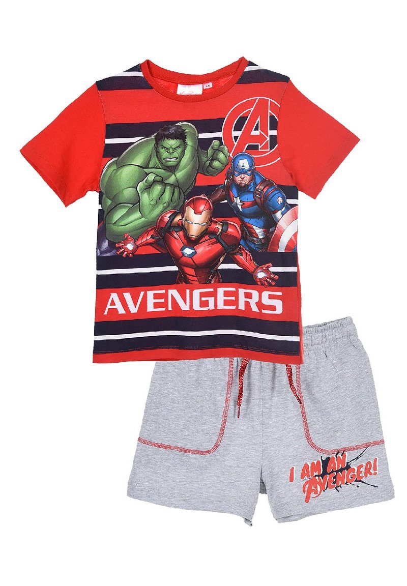 The AVENGERS T-Shirt & Shorts Marvel Captain America, Hulk & Ironman - Shorty Bekleidungs-Set
