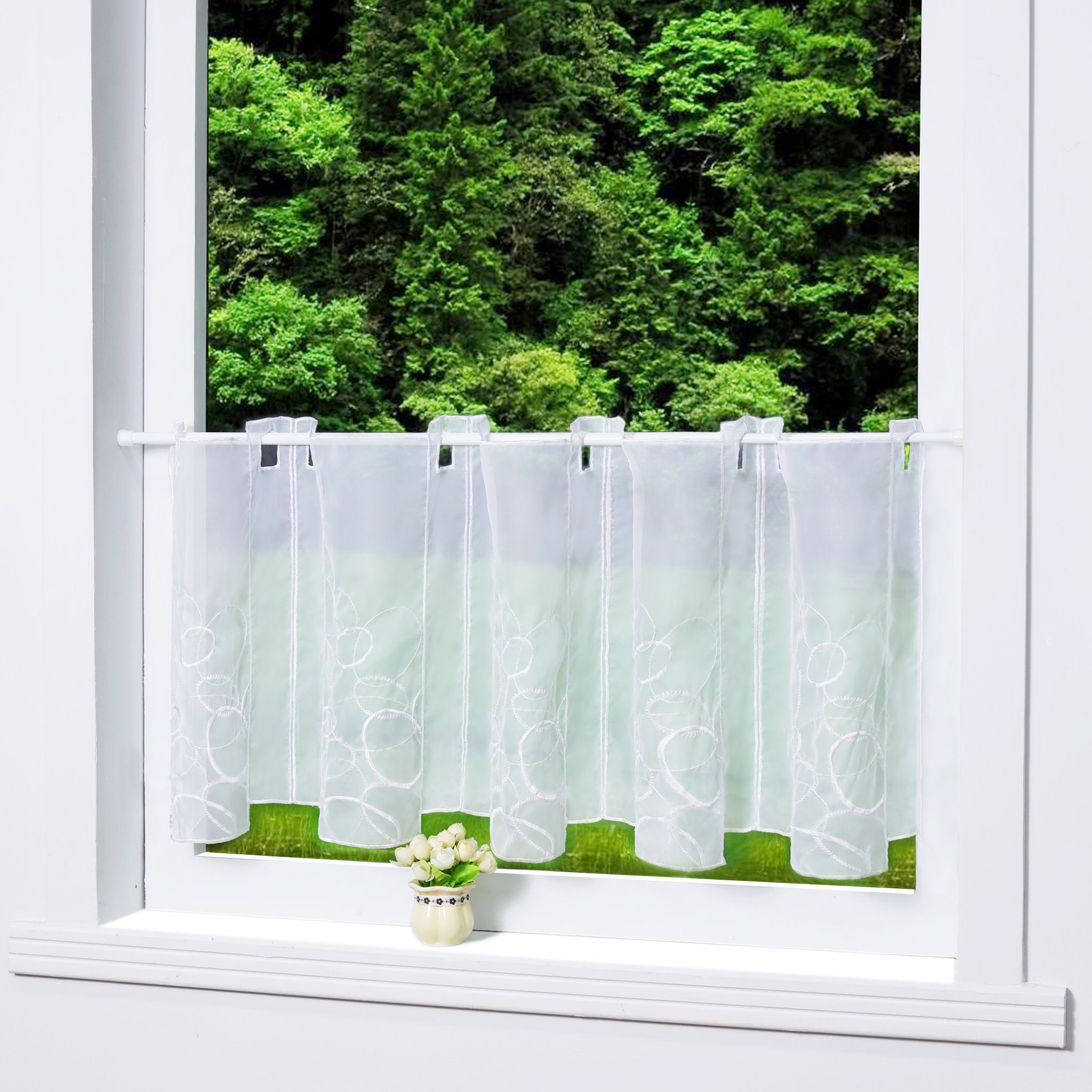 Joyswahl Scheibengardine (1 St), Stangendurchzug, transparent, Stickerei, K günstig online kaufen