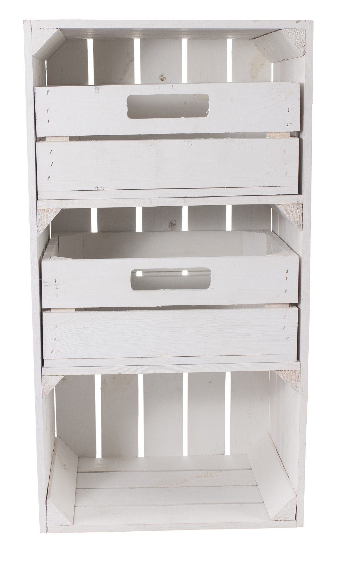 Kistenkolli Altes Land Allzweckkiste Regalkiste "Willi" in weiß mit zwei Sc günstig online kaufen