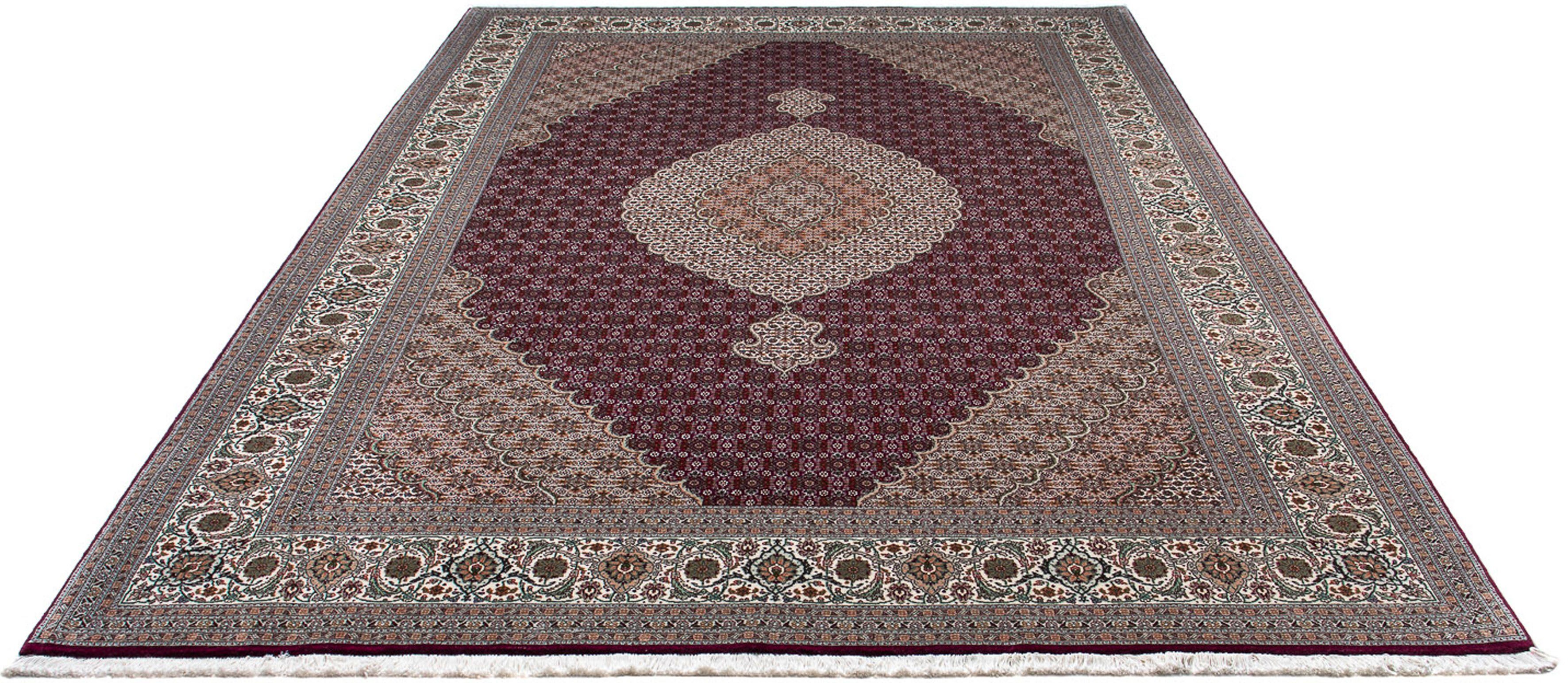 Orientteppich Perser - Täbriz - 303 x 204 cm - dunkelrot, morgenland, rechteckig, Höhe: 10 mm, Wohnzimmer, Handgeknüpft, Einzelstück mit Zertifikat