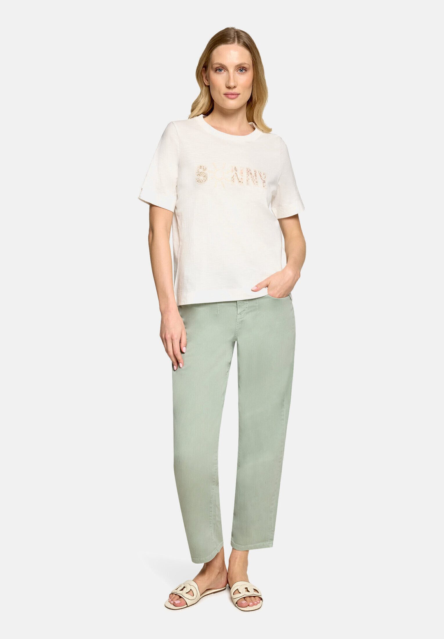 Cartoon Kurzarmshirt Damen mit Rundhalsausschnitt (1-tlg) Druck