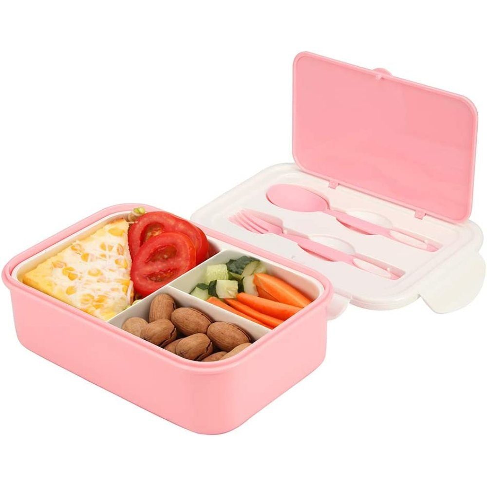 Jormftte Lunchbox »Brotdose, Bento Box Lunchbox Mit 3 Fächern und  Besteck,1400ml Vesperdose, Mikrowelle Heizung Für Kinder Und Erwachsene«