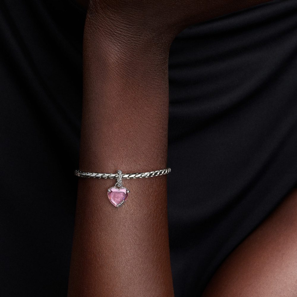 Pandora Charm Herz 794464C01, Rosa, Herz, Muttertag, Zirkonia