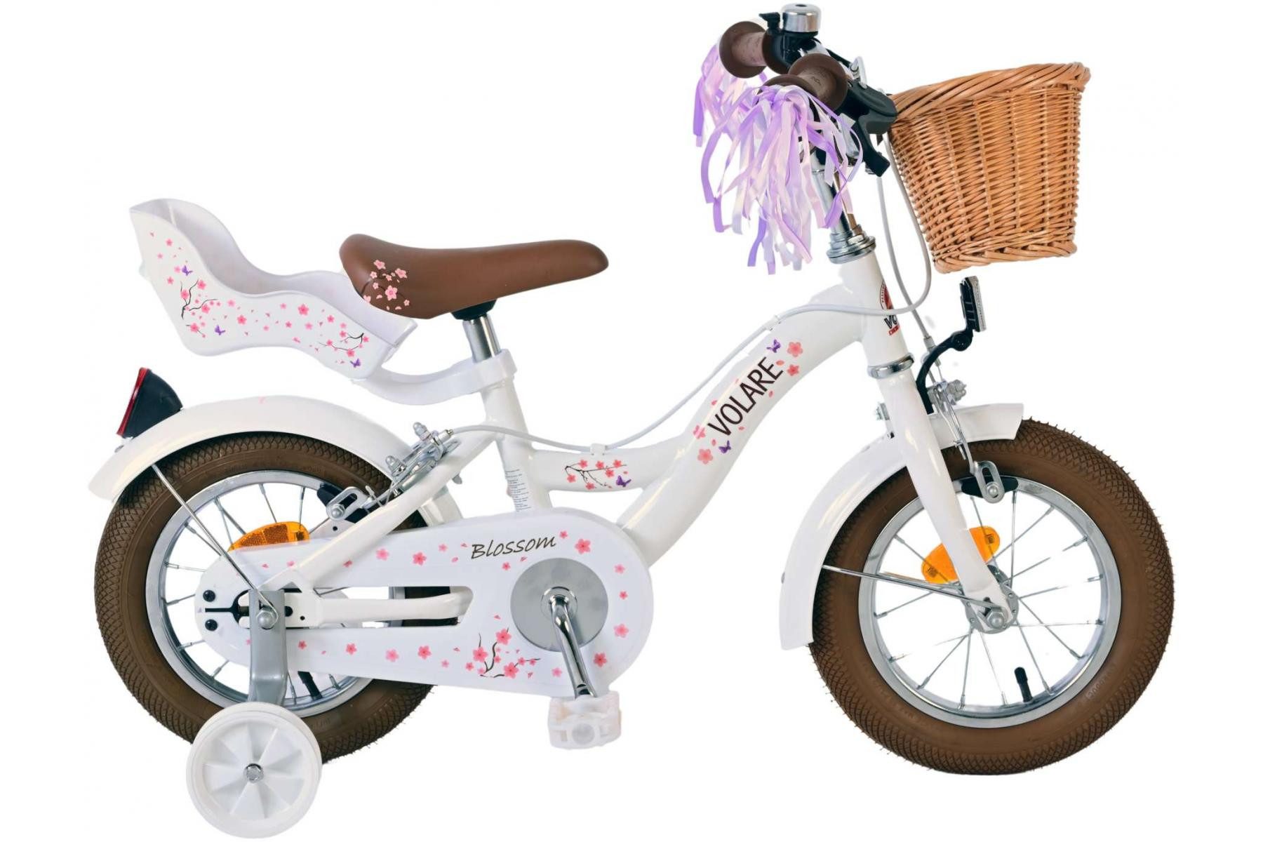 Kinderfahrrad Volare Blossom Kinderfahrrad für Mädchen - 12 Zoll – Weiß
