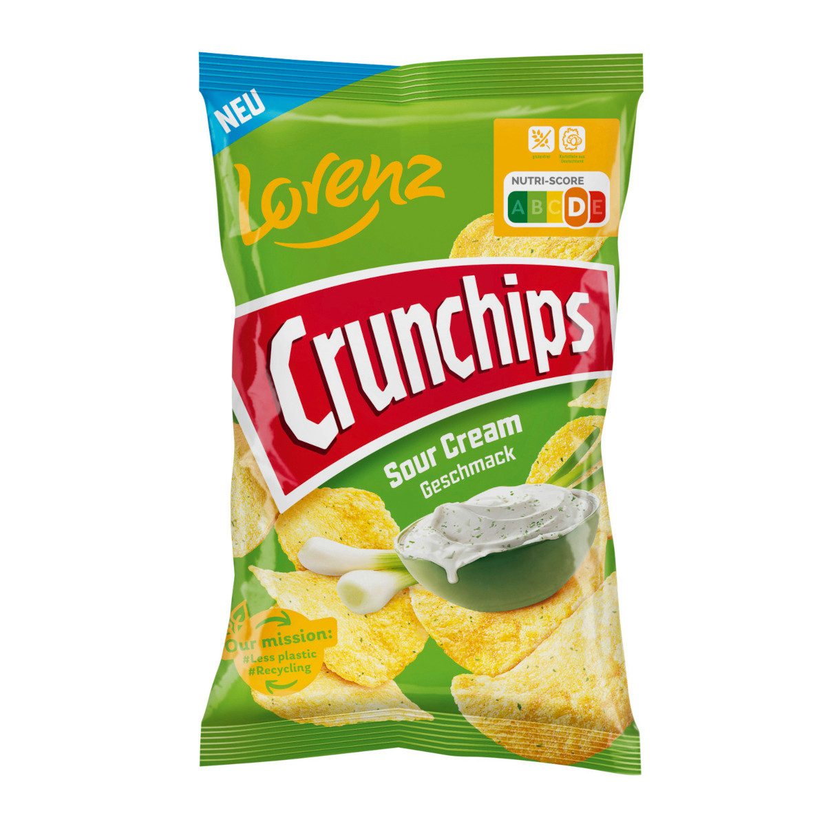 LORENZ Knabberei, Lorenz Crunchips Sour Cream Kartoffelchips mit Sauerrahm 150g