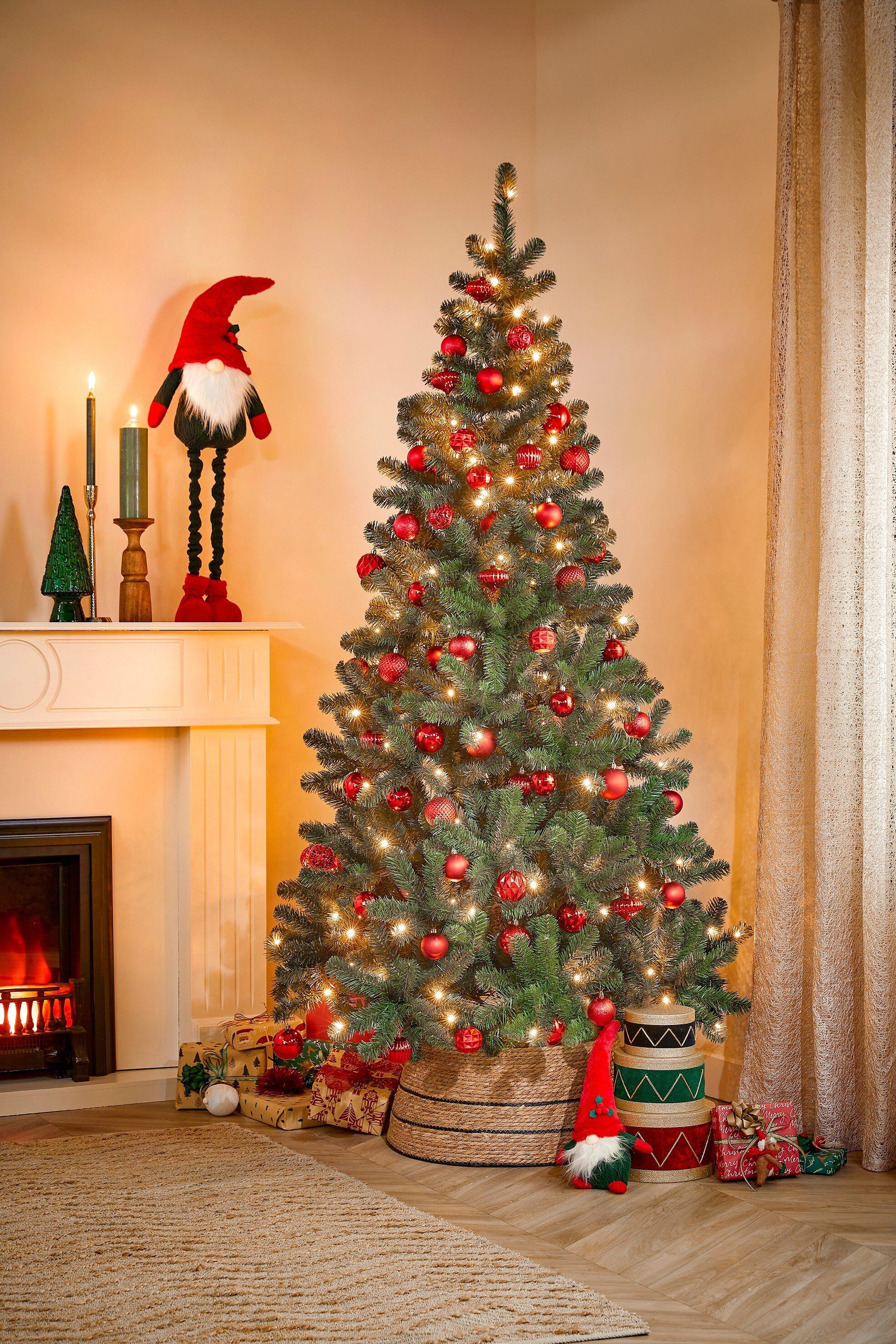 Mica Decorations Weihnachtsbaumkugel Mica Decorations Baum Dekoration bruchfest rot 60 Stueck - d7cm