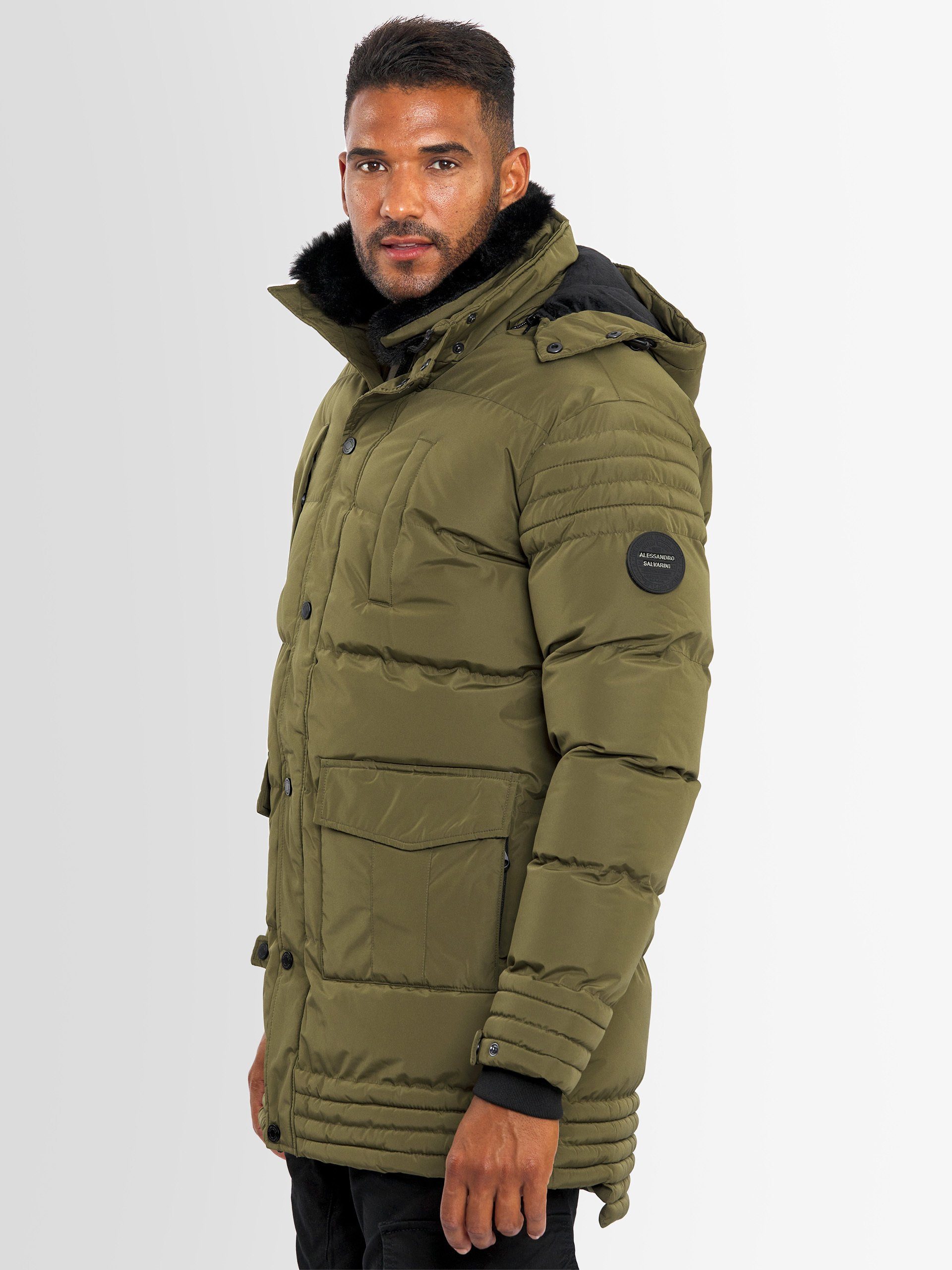 Alessandro Salvarini Olive mit Dark Teddyfelleinsatz ASVenico Winterjacke