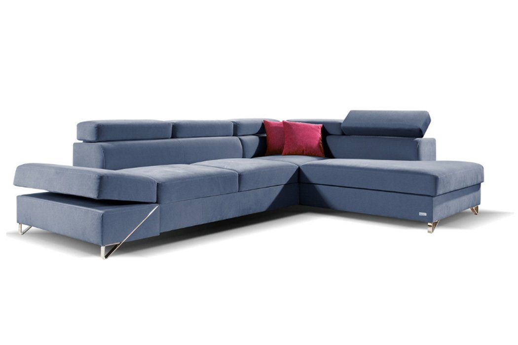 L-Form in Europe Bettfunktion Polster Couch Made Ecksofa JVmoebel Design Blau Textil, Ecksofa Gelbes Stoff