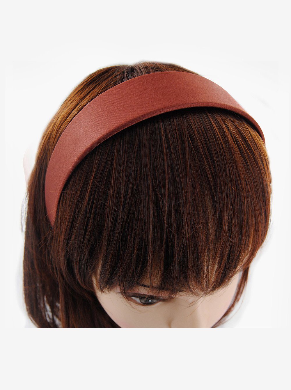 axy Haarreif Breiter Haarreif mit Satin bezogen, Vintage Klassik-Look Damen Haareifen Haarband Braun