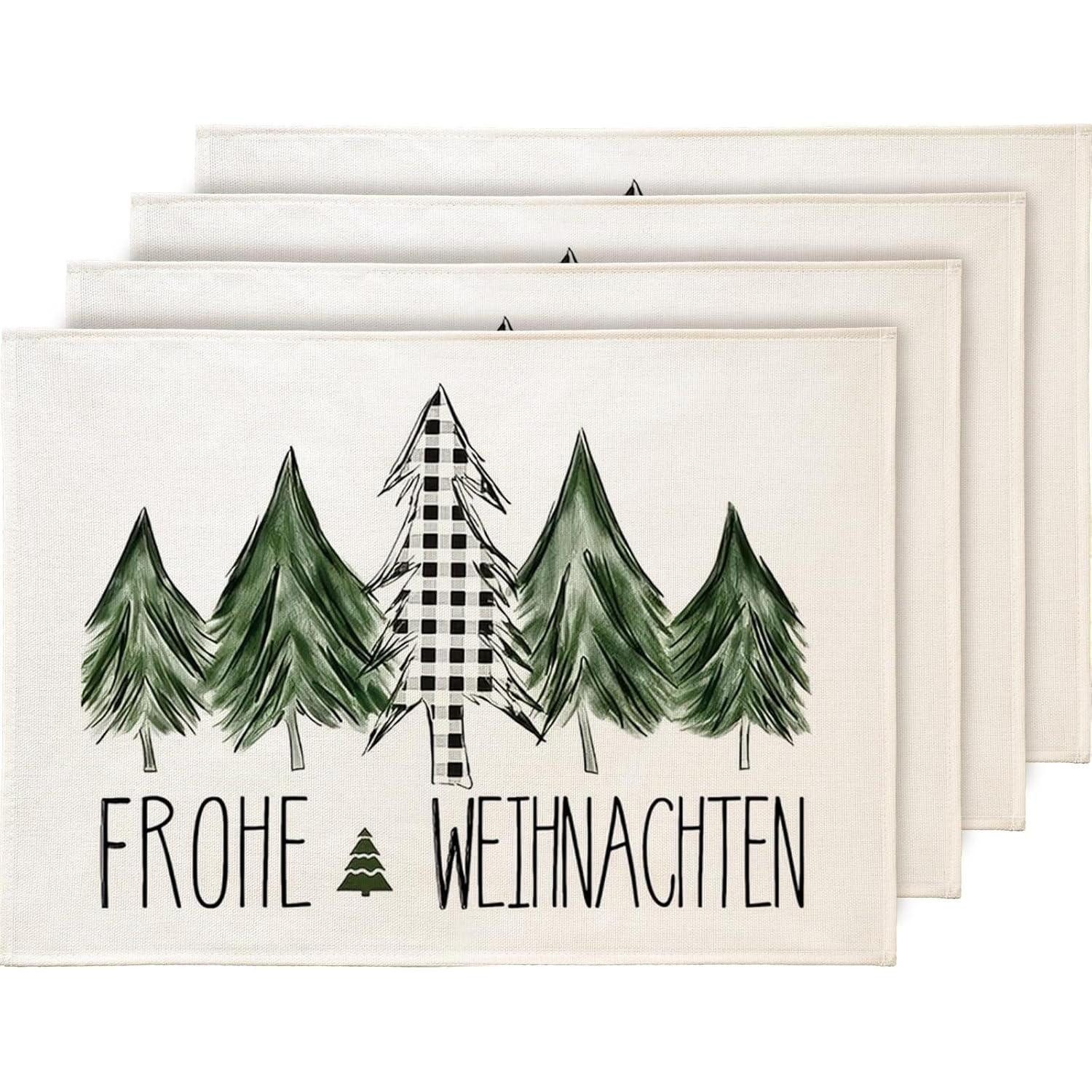 LuxusKollektion Baumbehang Platzset Weihnachten 4er Set Tischsets Abwaschba günstig online kaufen