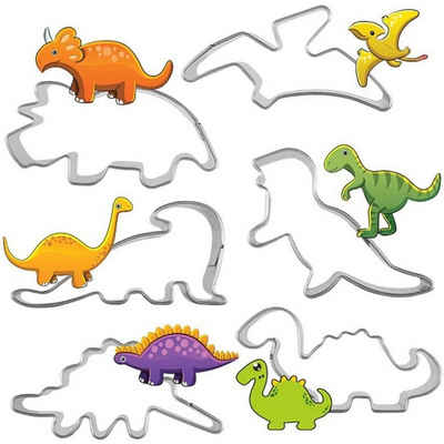FeelGlad Back-Set »6 Stück Edelstahl Dinosaurier Ausstechform Plätzchenform Ausstecher Keksform Keksausstecher für Plätzchen Kekse Fondant«, (6-tlg)