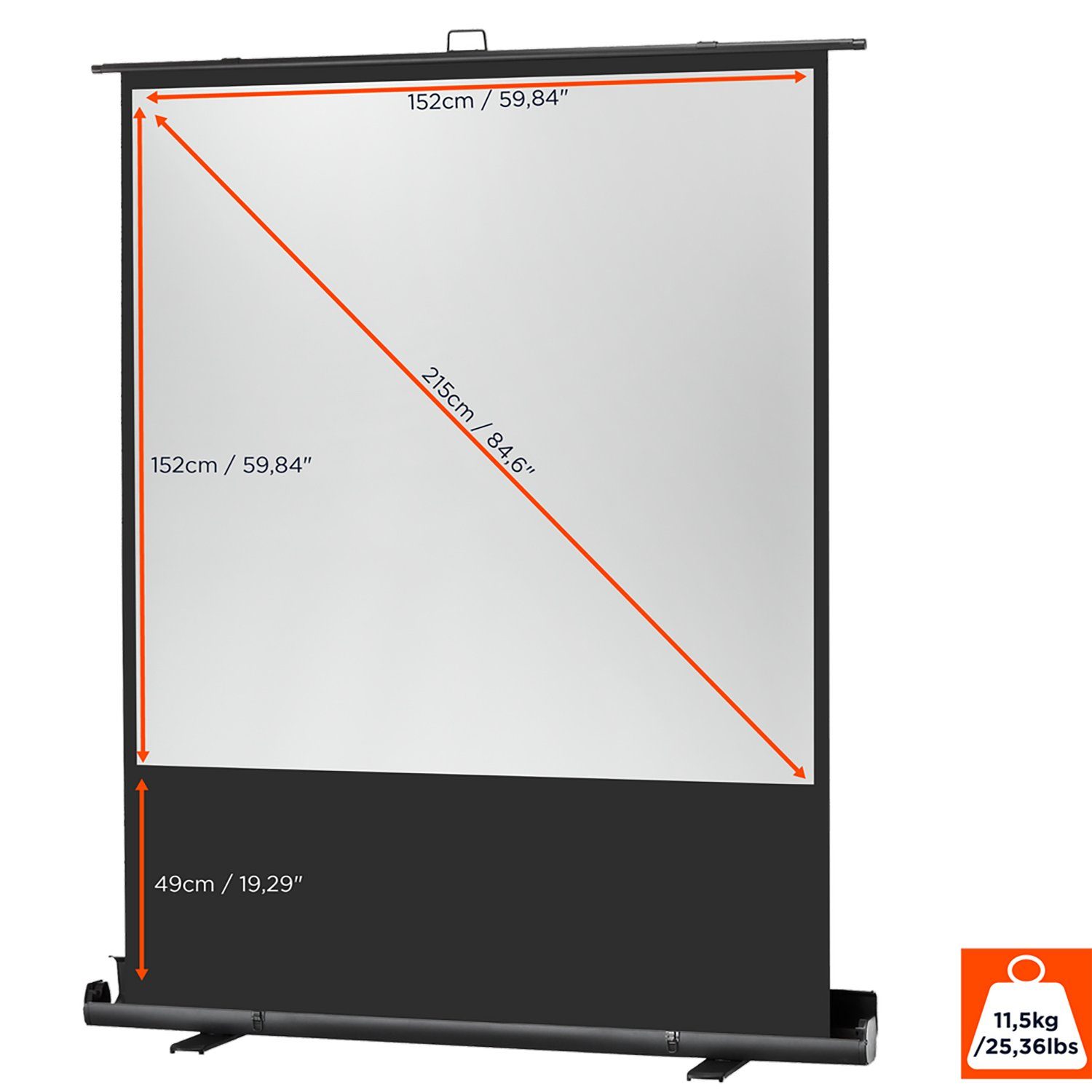 Celexon Professional Plus Pull-Up-Leinwand (schwarze Rückseite)