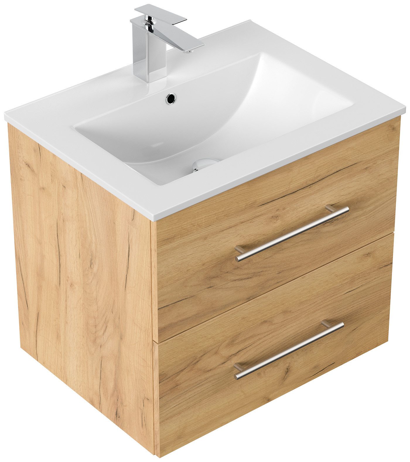 Magnolia Home Waschtisch Badmöbel Firenze 60 SoftClose eiche gold