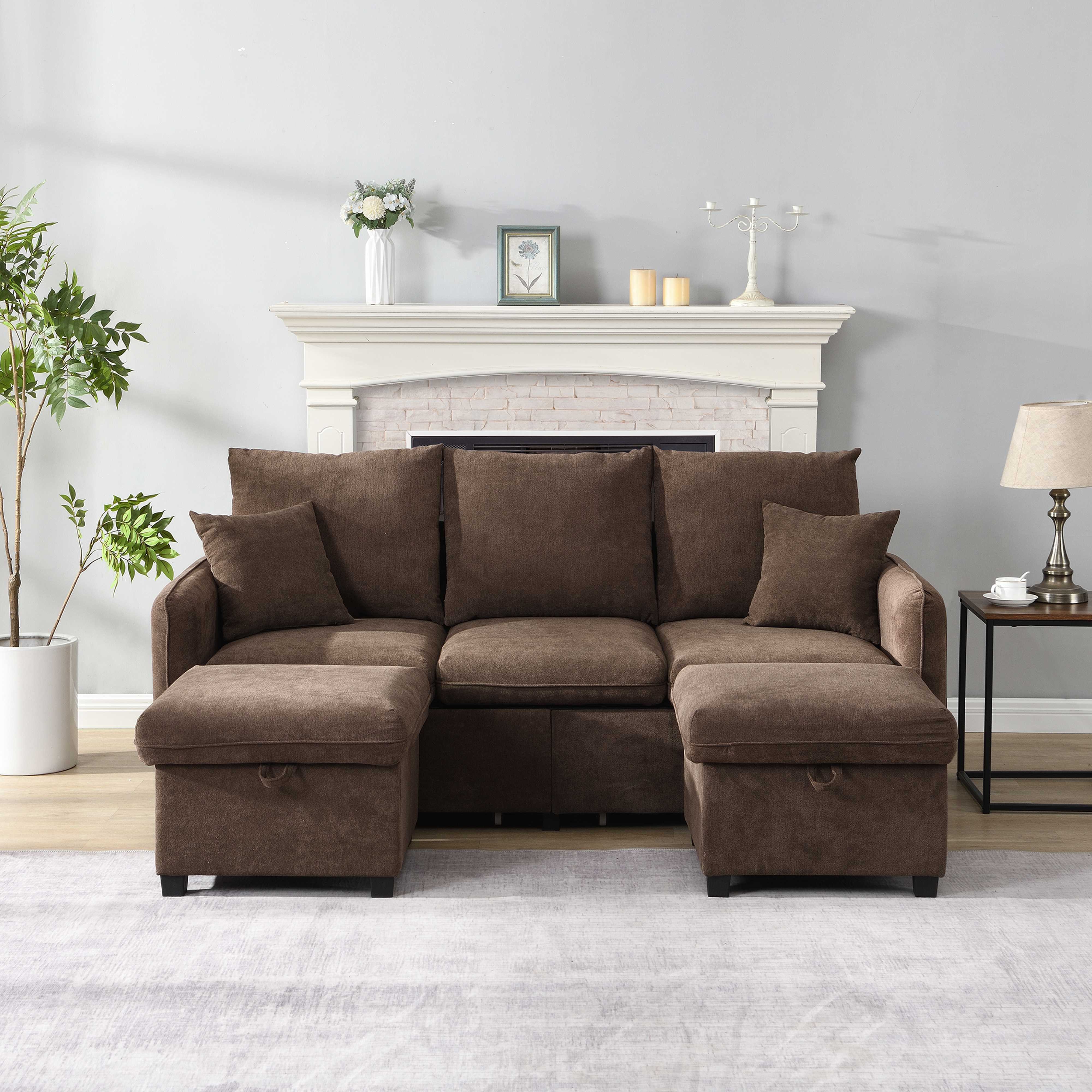 BlingBin Ecksofa Multifunktionales 3-Sitzer Sofa mit günstig online kaufen