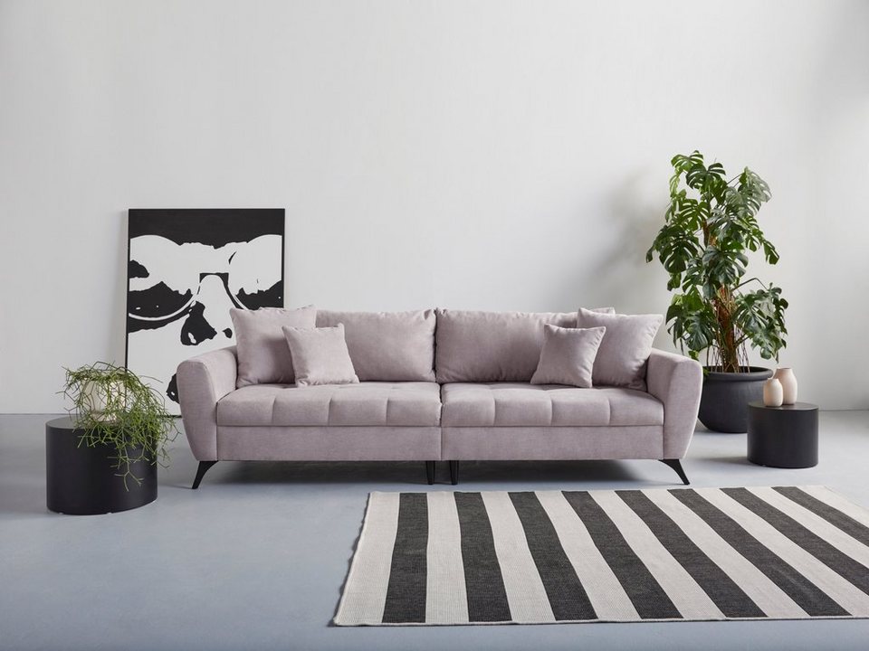 INOSIGN Big-Sofa Lörby, auch mit Aqua clean-Bezug, feine Steppung im  Sitzbereich, lose Kissen