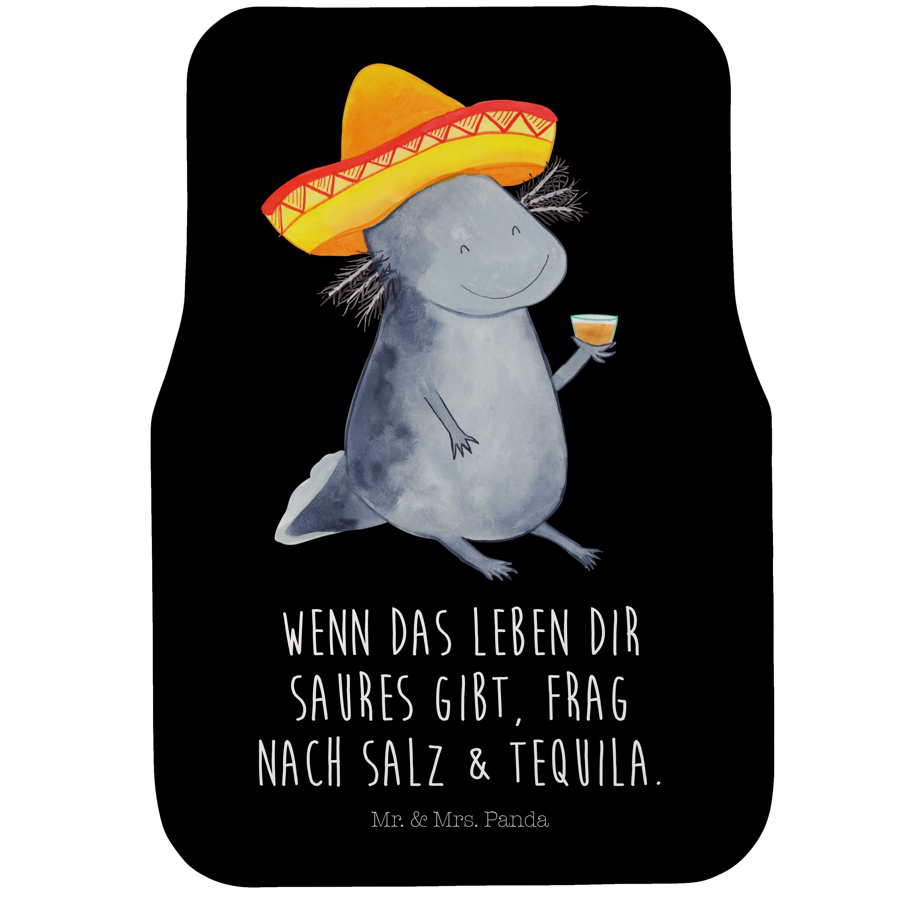 Mr. & Mrs. Panda Fußmatte Axolotl Tequila, rechteckig, Höhe: 63 mm, Fußmatte Auto Universal PKW Fußmatte Schwanzlurch