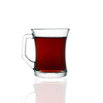 LAV Teeglas Zen Kaffeetassen: 3er Set 225cc mit Griff für Genuss