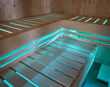 Karibu LED Unterbauleuchte LED Lichtröhren RGB+W Sauna Leuchte 750 mm Bankbeleuchtung, Farbwechsel, LED fest integriert, Farbwechsel 4 Farben, inkl. Fernbedienung