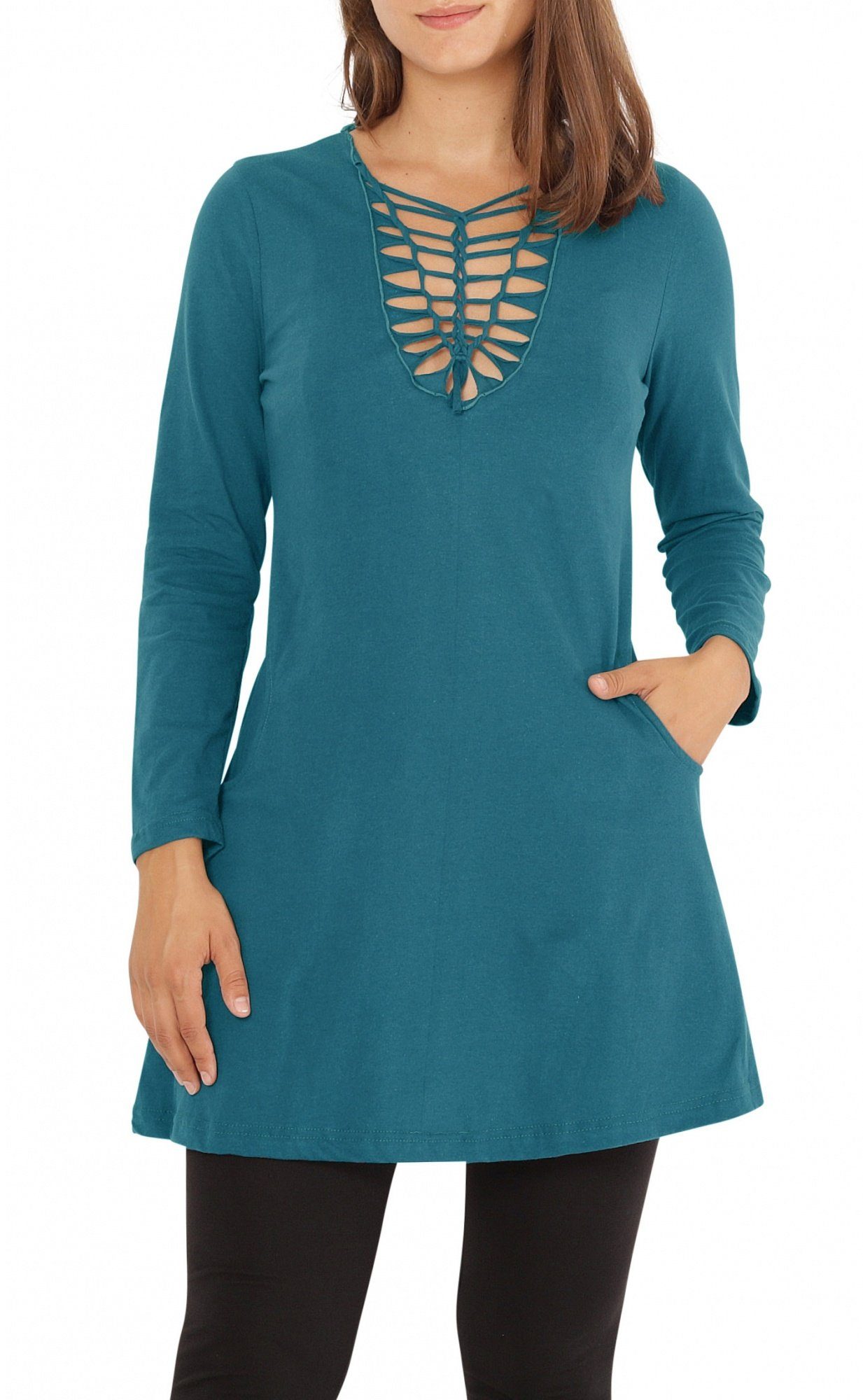 Shirtkleid Langarm-Kleid A-Linien-Kleid dr9