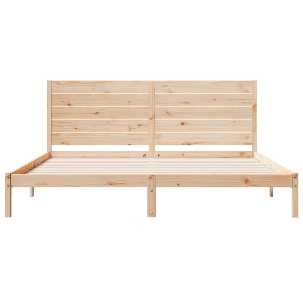 vidaXL Bett Massivholzbett Extra Lang ohne Matratze 180x220 cm