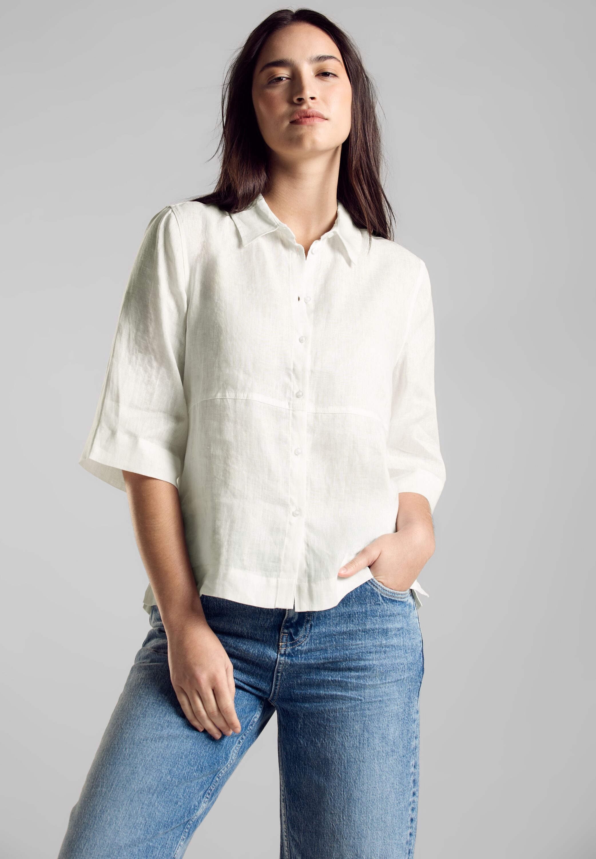 STREET ONE Hemdbluse mit 3/4 Ärmeln