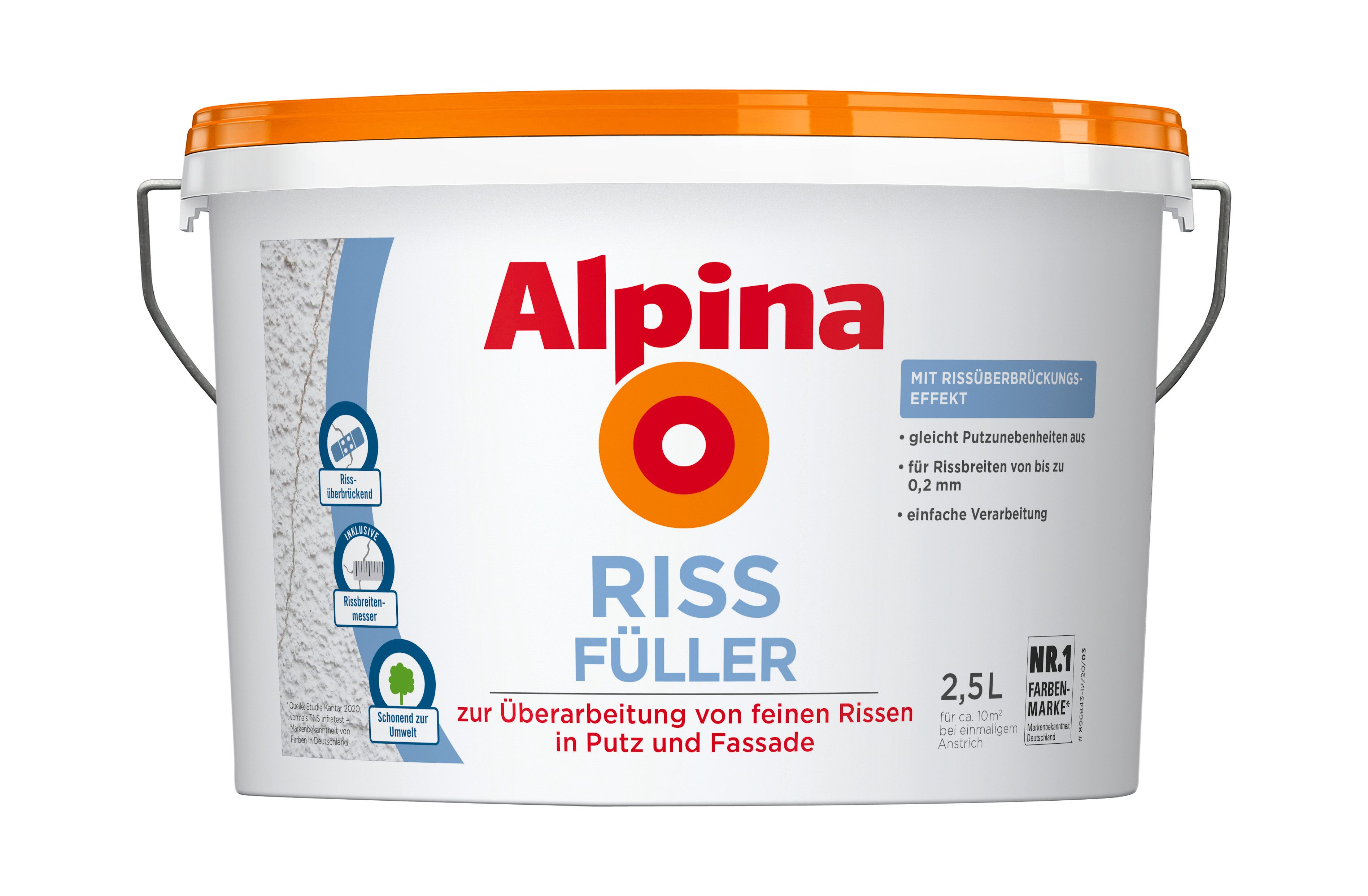 Alpina Spachtelmasse Rissfüller 2,5 Liter weiß matt