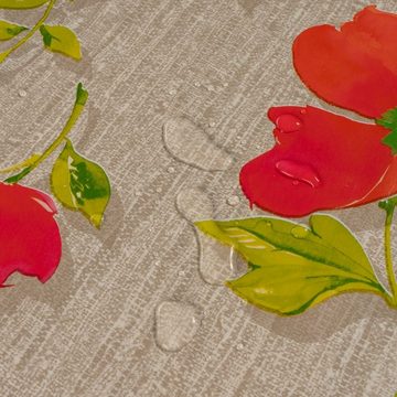 laro Tischdecke Wachstuch-Tischdecken Weihnachten Blumen Rot Violett rechteckig