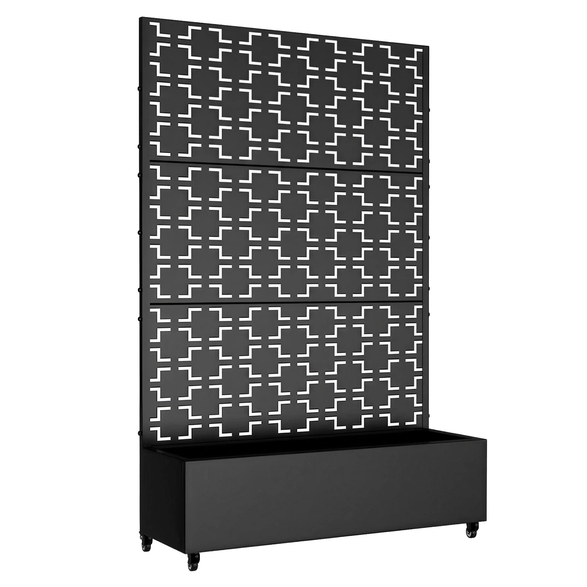 casa.pro Blumenkasten, mit Trennwand »Aaskis« Metall 190 x 120 x 38 cm Schwarz