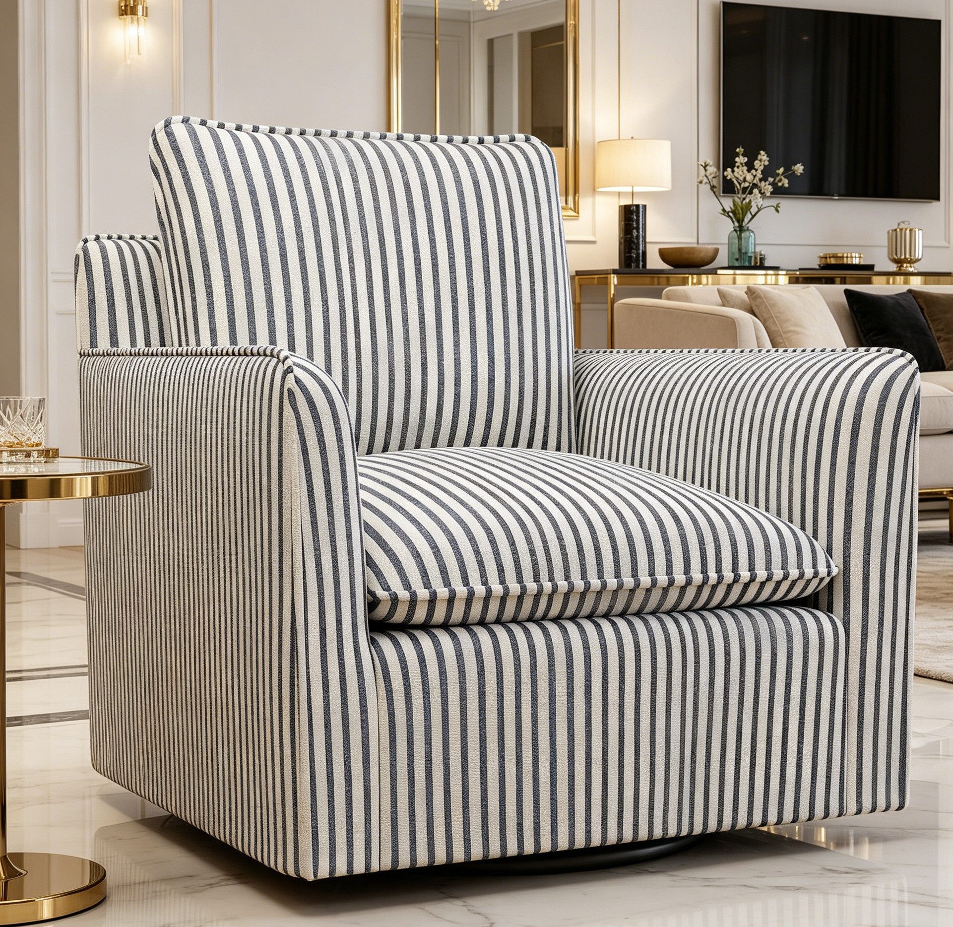 CANMOV Loungesofa Einzelsofa, 360 ° Drehbare Relaxsessel mit Rückenkissen und Sitzkissen, 1 Teile, Einzelsessel mit Zierkissen, am Boden drehbar