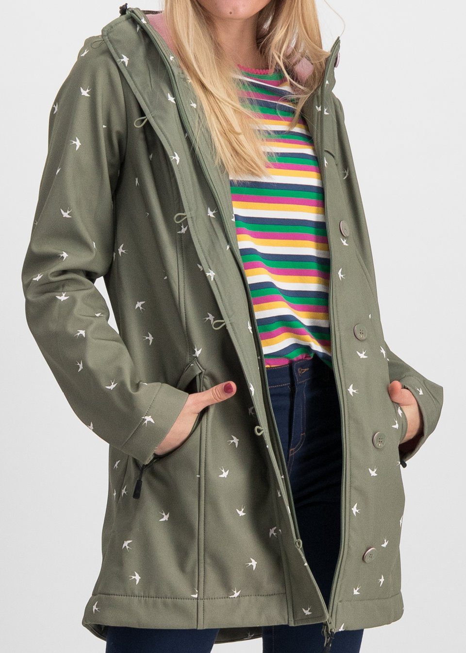 Blutsgeschwister Softshelljacke Blutsgeschwister Wild Weather Long Anorak Damen Jacke Mantel