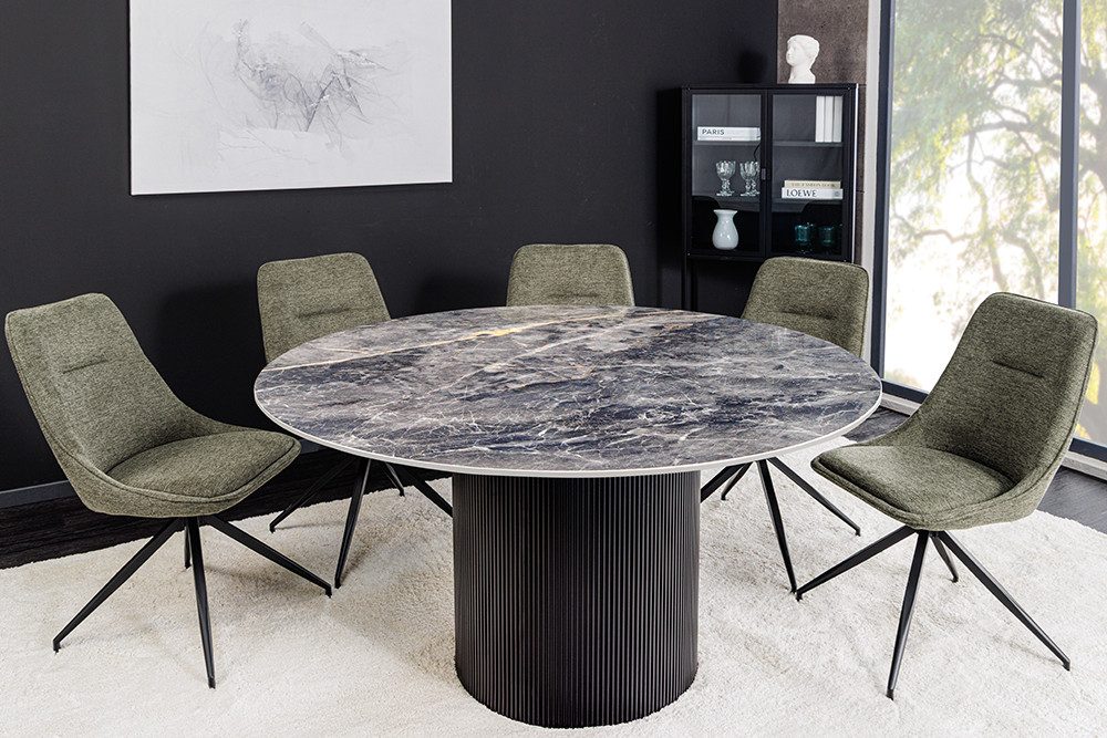 riess-ambiente Esstisch UNIQUE Ø120cm schwarz Keramik günstig online kaufen