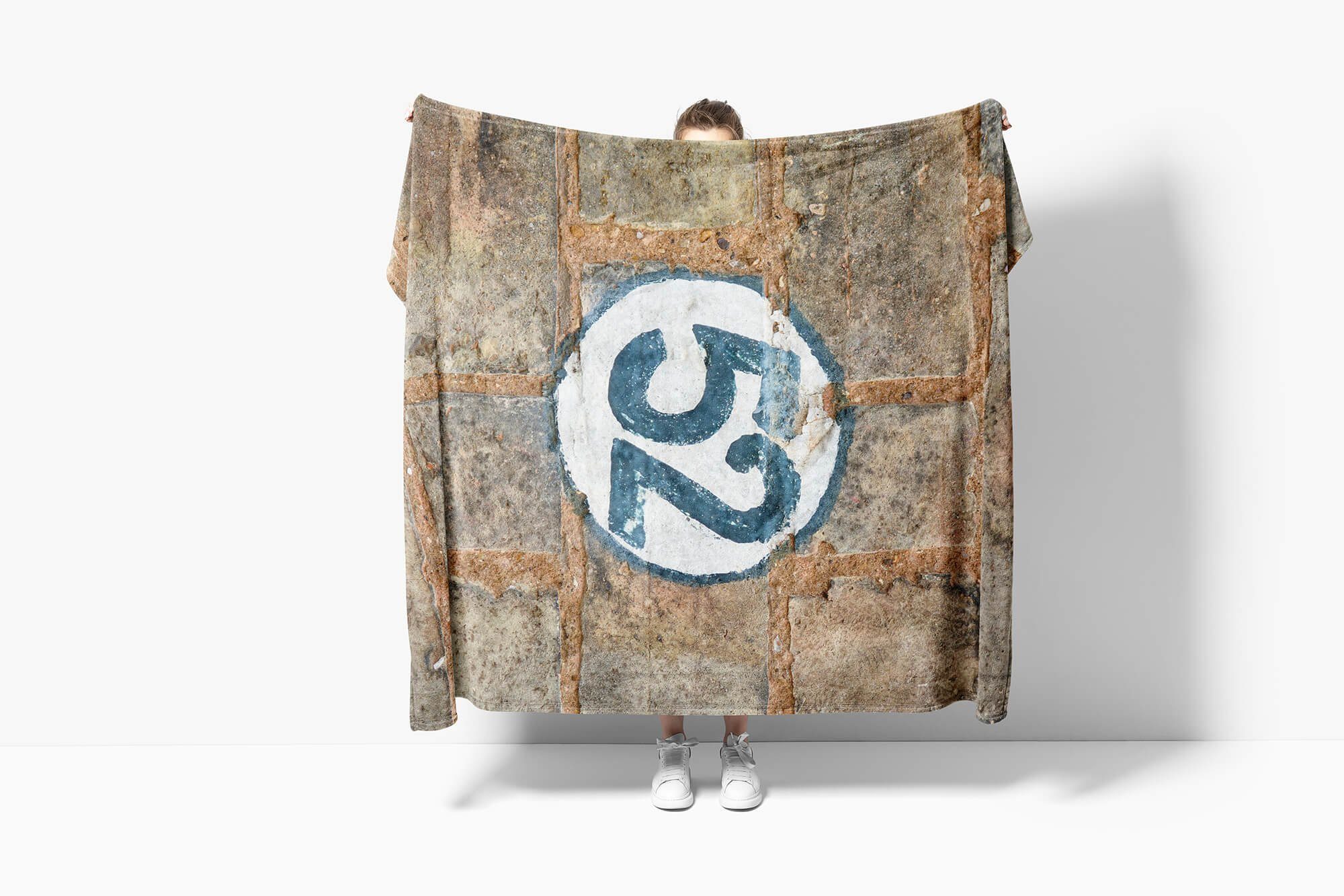 Kuscheldecke Fotomotiv Baumwolle-Polyester-Mix (1-St), Handtücher Handtuch Saunatuch Strandhandtuch Handtuch Auffallend Numm, mit Sinus Wandstruktur Art