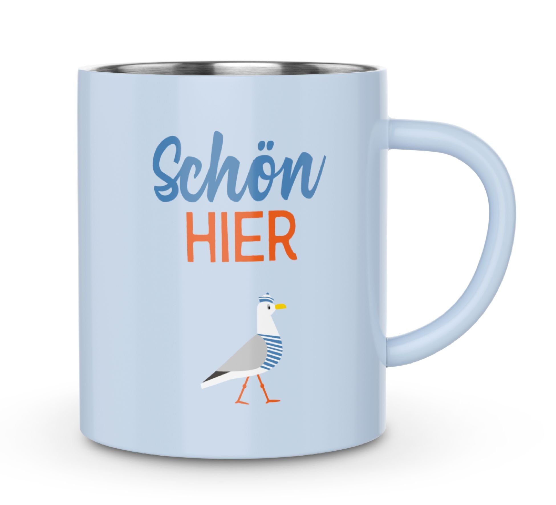 La Vida Tasse Thermobecher Thermotasse Edelstahl, 538823 Hier Edelstahl Isolierbecher Camping Kaffeetasse Schön