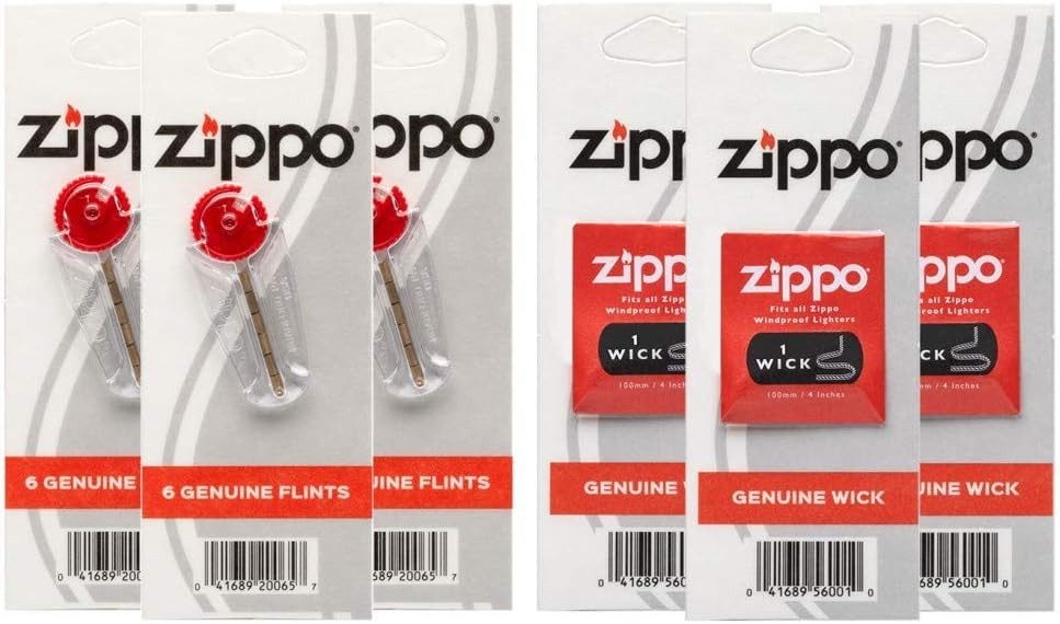 Zippo Feuerzeug Zubehör 3x Docht und 3x6 Zündsteine